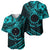 Kia Orana Cook Islands Baseball Jersey Circle Stars With Floral Turquoise Pattern LT01 - Polynesian Pride