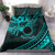 Kia Orana Cook Islands Bedding Set Circle Stars With Floral Turquoise Pattern LT01 - Polynesian Pride