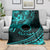 Kia Orana Cook Islands Blanket Circle Stars With Floral Turquoise Pattern LT01 - Polynesian Pride