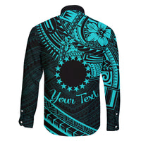 Kia Orana Cook Islands Family Matching Mermaid Dress and Hawaiian Shirt Circle Stars With Floral Turquoise Pattern LT01 - Polynesian Pride