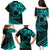 Kia Orana Cook Islands Family Matching Puletasi Dress and Hawaiian Shirt Circle Stars With Floral Turquoise Pattern LT01 - Polynesian Pride