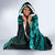 Kia Orana Cook Islands Hooded Blanket Circle Stars With Floral Turquoise Pattern LT01 - Polynesian Pride