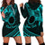 Kia Orana Cook Islands Hoodie Dress Circle Stars With Floral Turquoise Pattern LT01 - Polynesian Pride