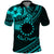 Kia Orana Cook Islands Polo Shirt Circle Stars With Floral Turquoise Pattern LT01 Turquoise - Polynesian Pride