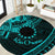 Kia Orana Cook Islands Round Carpet Circle Stars With Floral Turquoise Pattern LT01 Turquoise - Polynesian Pride