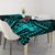 Kia Orana Cook Islands Tablecloth Circle Stars With Floral Turquoise Pattern LT01 - Polynesian Pride