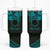 Kia Orana Cook Islands Tumbler With Handle Circle Stars With Floral Turquoise Pattern