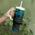 Kia Orana Cook Islands Tumbler With Handle Circle Stars With Floral Turquoise Pattern