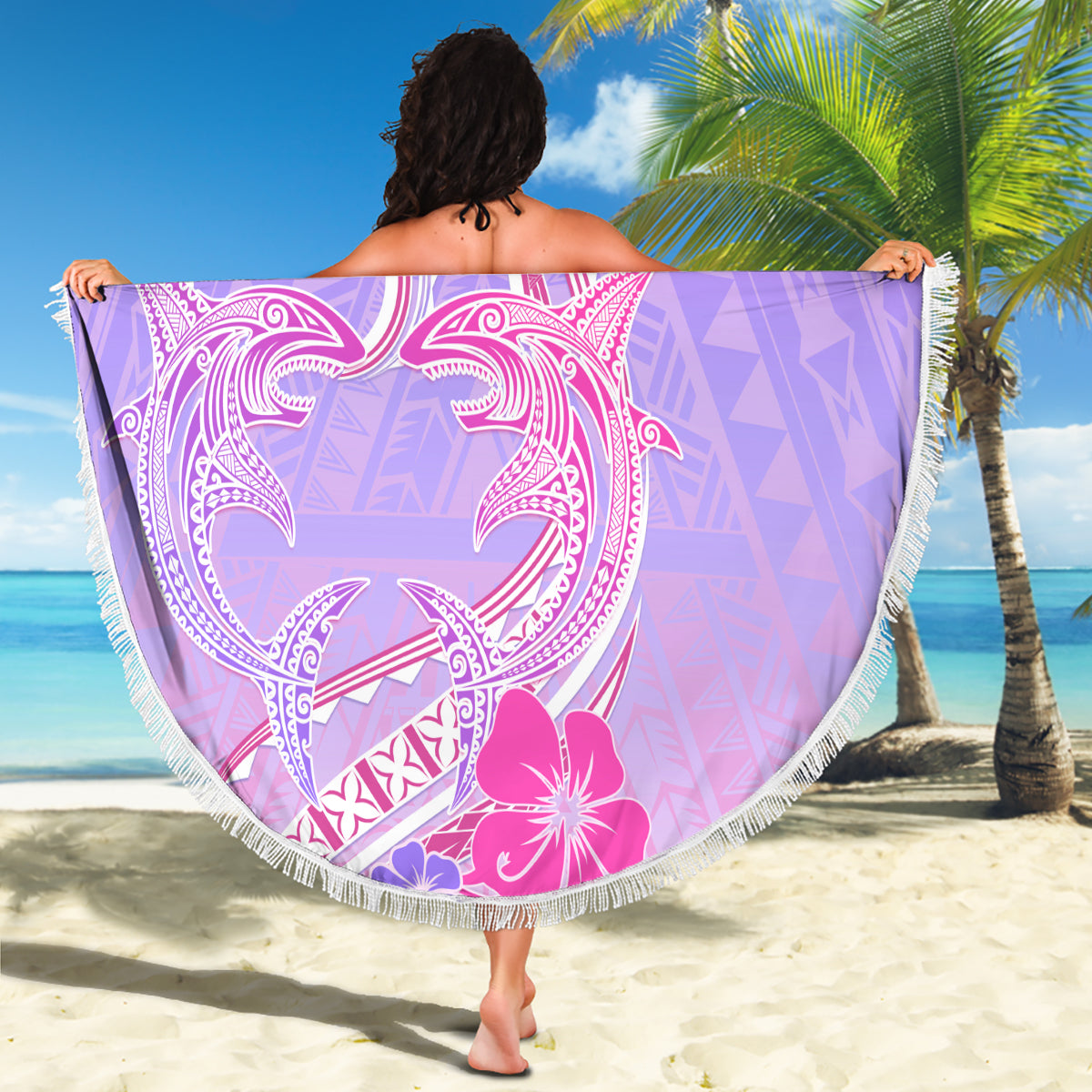 Polynesian Shark Valentine Beach Blanket Sweet Unique Version LT01 - Polynesian Pride