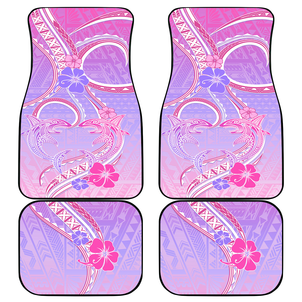 Polynesian Shark Valentine Car Mats Sweet Unique Version LT01 - Polynesian Pride