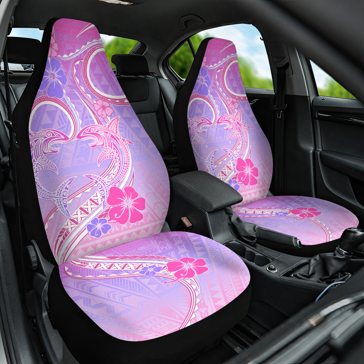 Polynesian Shark Valentine Car Seat Cover Sweet Unique Version