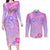 Polynesian Shark Valentine Couples Matching Long Sleeve Bodycon Dress and Long Sleeve Button Shirt Sweet Unique Version LT01 Pink - Polynesian Pride