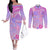 Polynesian Shark Valentine Couples Matching Off The Shoulder Long Sleeve Dress and Long Sleeve Button Shirt Sweet Unique Version LT01 Pink - Polynesian Pride