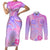 Polynesian Shark Valentine Couples Matching Short Sleeve Bodycon Dress and Long Sleeve Button Shirt Sweet Unique Version LT01 Pink - Polynesian Pride