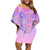 Polynesian Shark Valentine Family Matching Off Shoulder Short Dress and Hawaiian Shirt Sweet Unique Version LT01 Mom's Dress Pink - Polynesian Pride