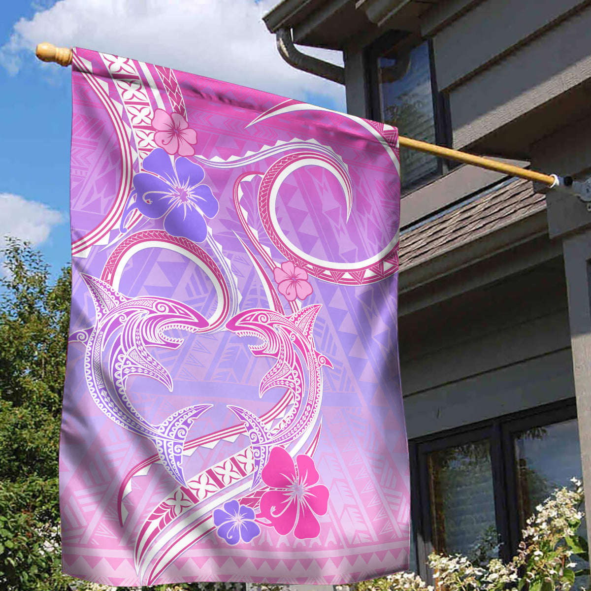 Polynesian Shark Valentine Garden Flag Sweet Unique Version LT01 - Polynesian Pride