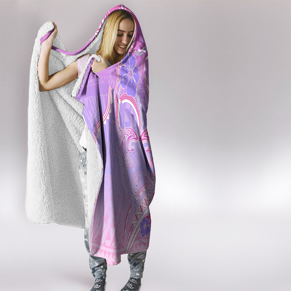 Polynesian Shark Valentine Hooded Blanket Sweet Unique Version LT01 - Polynesian Pride