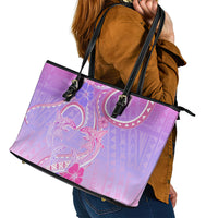 Polynesian Shark Valentine Leather Tote Bag Sweet Unique Version LT01 - Polynesian Pride