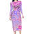 Polynesian Shark Valentine Long Sleeve Bodycon Dress Sweet Unique Version LT01 Long Dress Pink - Polynesian Pride