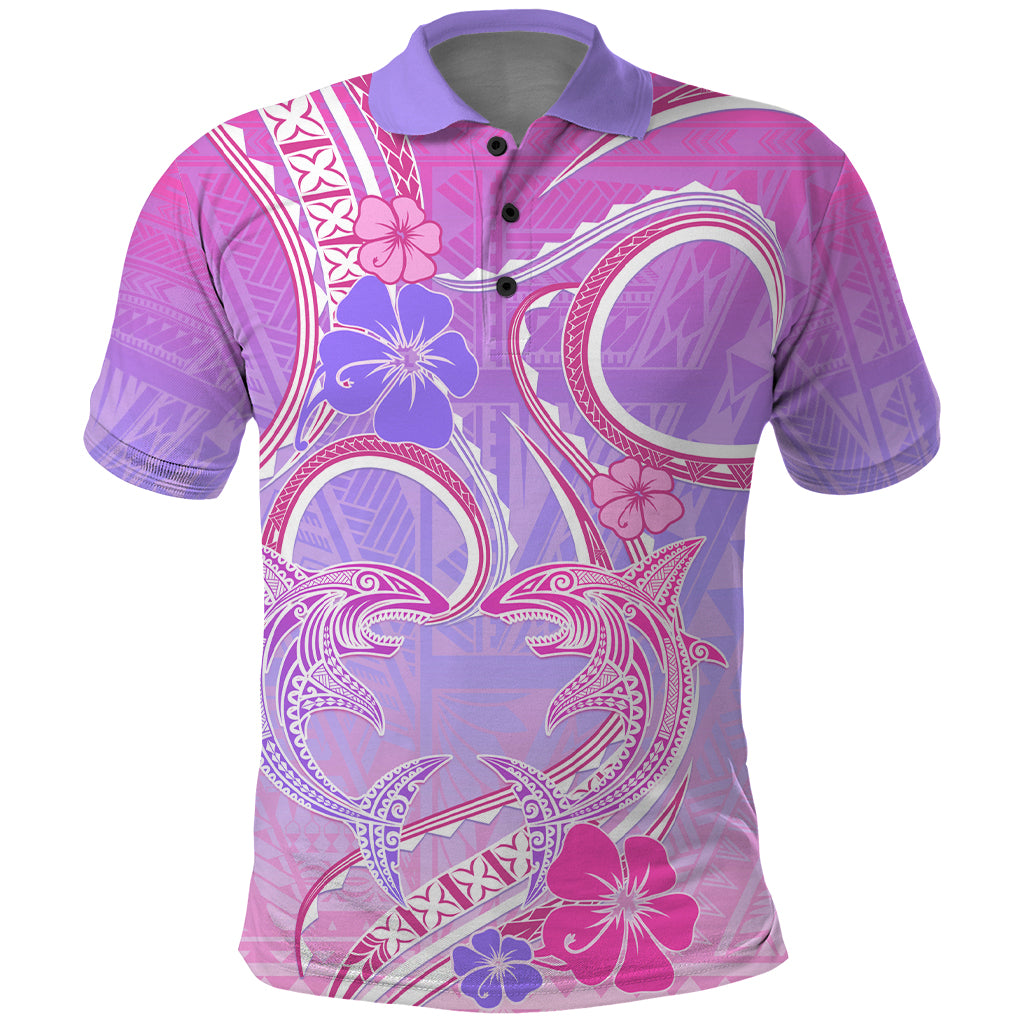 Polynesian Shark Valentine Polo Shirt Sweet Unique Version LT01 Pink - Polynesian Pride