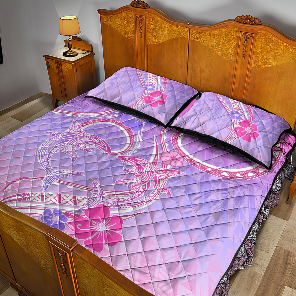 Polynesian Shark Valentine Quilt Bed Set Sweet Unique Version LT01 - Polynesian Pride
