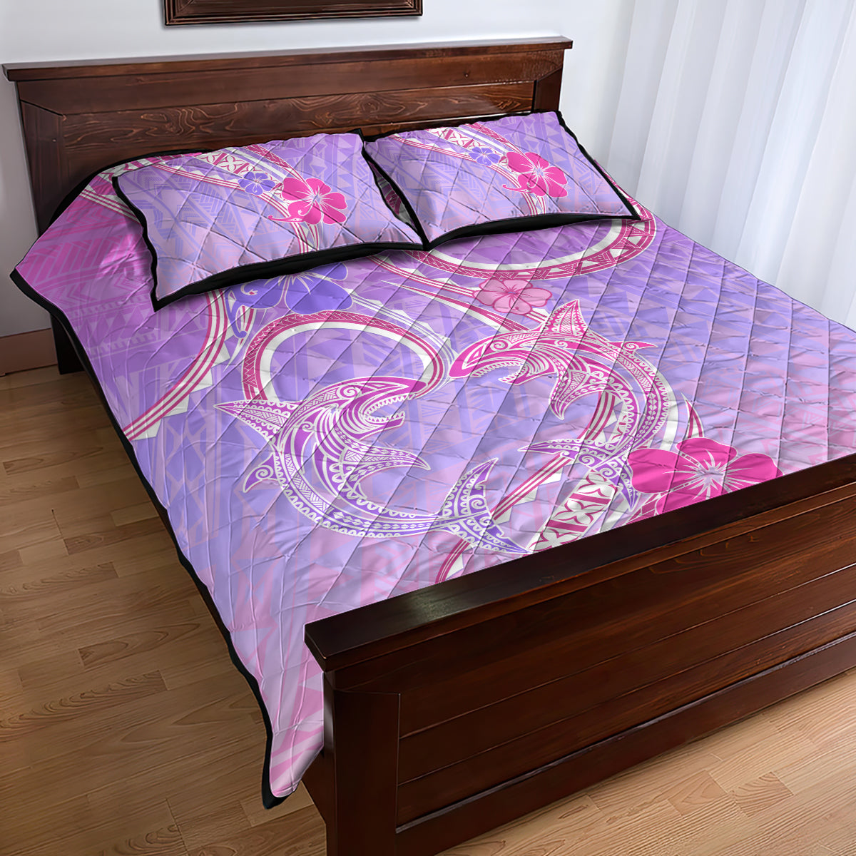Polynesian Shark Valentine Quilt Bed Set Sweet Unique Version LT01 - Polynesian Pride