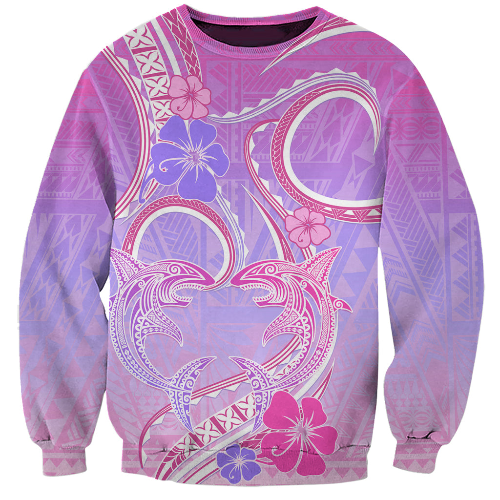 Polynesian Shark Valentine Sweatshirt Sweet Unique Version LT01 Unisex Pink - Polynesian Pride