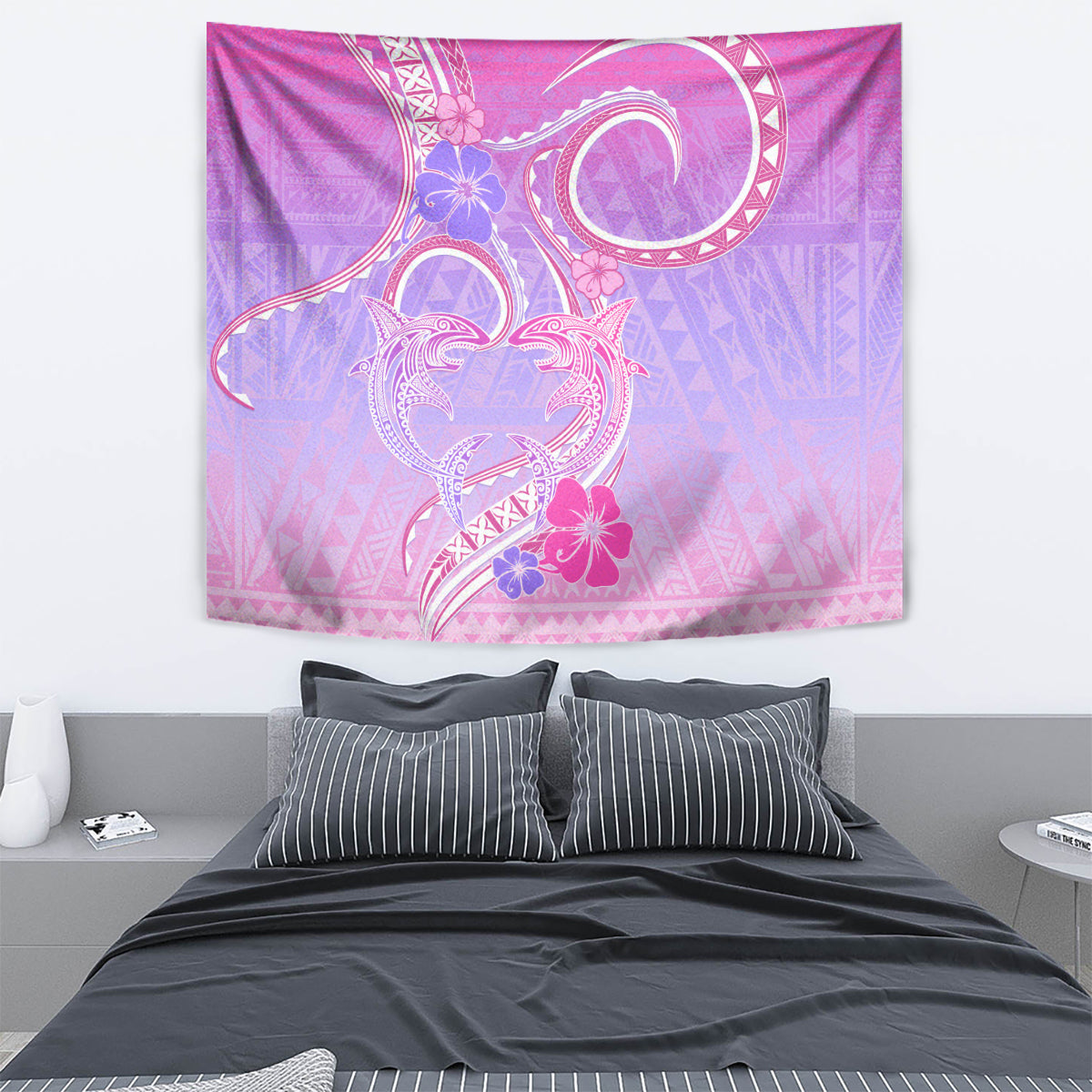 Polynesian Shark Valentine Tapestry Sweet Unique Version LT01 - Polynesian Pride