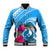 Yap Day Baseball Jacket Nam nu Waqab Tropical Flower LT01 Unisex Blue - Polynesian Pride