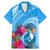 Yap Day Family Matching Mermaid Dress and Hawaiian Shirt Nam nu Waqab Tropical Flower LT01 Dad's Shirt - Short Sleeve Blue - Polynesian Pride