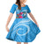 Yap Day Kid Short Sleeve Dress Nam nu Waqab Tropical Flower LT01 KID Blue - Polynesian Pride