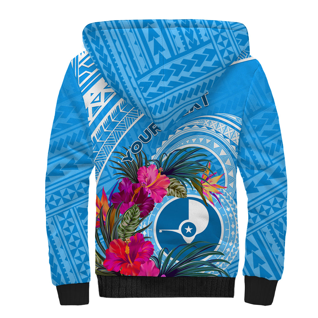 Yap Day Sherpa Hoodie Nam nu Waqab Tropical Flower LT01 - Polynesian Pride