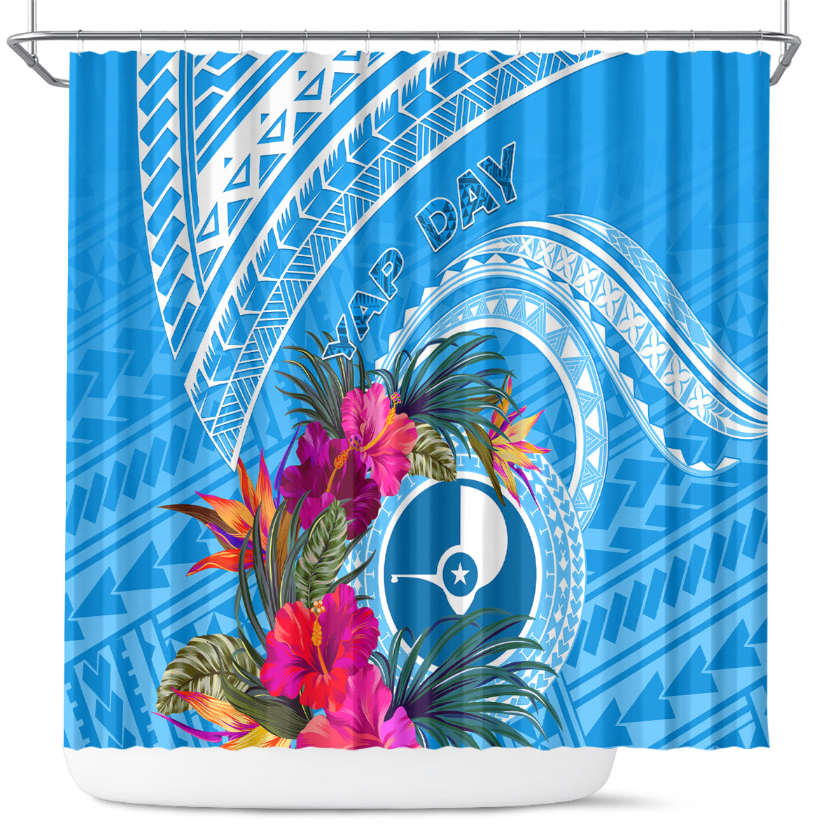 Yap Day Shower Curtain Nam nu Waqab Tropical Flower