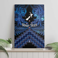 Personalised Aotearoa Matariki Canvas Wall Art Blue Fern Maori Poutama LT01 - Polynesian Pride
