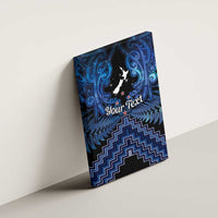 Personalised Aotearoa Matariki Canvas Wall Art Blue Fern Maori Poutama LT01 - Polynesian Pride