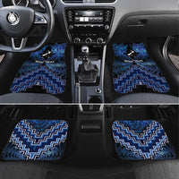 Personalised Aotearoa Matariki Car Mats Blue Fern Maori Poutama LT01 Set 4pcs Blue - Polynesian Pride
