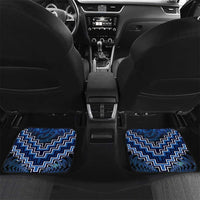 Personalised Aotearoa Matariki Car Mats Blue Fern Maori Poutama LT01 Set 2pcs - Back Blue - Polynesian Pride