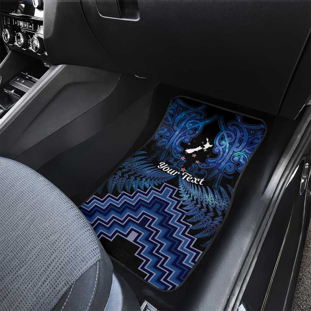 Personalised Aotearoa Matariki Car Mats Blue Fern Maori Poutama LT01 - Polynesian Pride