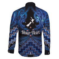 Personalised Aotearoa Matariki Family Matching Long Sleeve Bodycon Dress and Hawaiian Shirt Blue Fern Maori Poutama