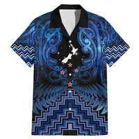 Personalised Aotearoa Matariki Family Matching Mermaid Dress and Hawaiian Shirt Blue Fern Maori Poutama