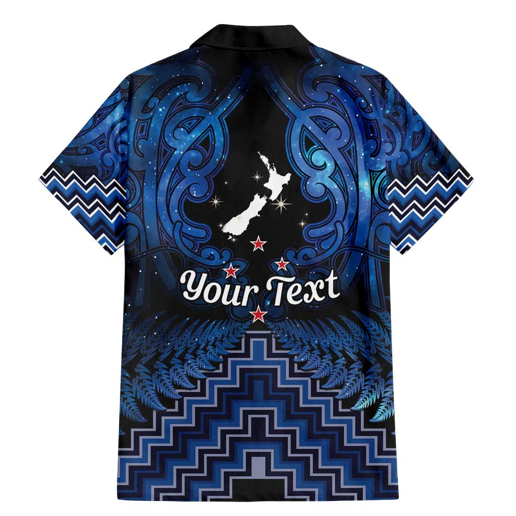 Personalised Aotearoa Matariki Family Matching Mermaid Dress and Hawaiian Shirt Blue Fern Maori Poutama
