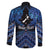 Personalised Aotearoa Matariki Family Matching Off Shoulder Short Dress and Hawaiian Shirt Blue Fern Maori Poutama