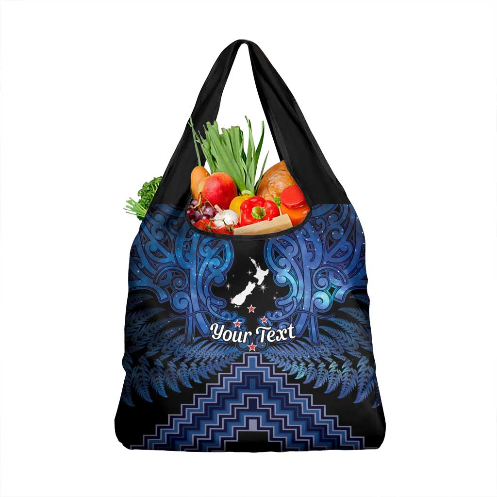 Personalised Aotearoa Matariki Grocery Bag Blue Fern Maori Poutama LT01 1-pack One Size Blue - Polynesian Pride