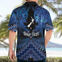 Personalised Aotearoa Matariki Hawaiian Shirt Blue Fern Maori Poutama LT01 - Polynesian Pride