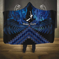 Personalised Aotearoa Matariki Hooded Blanket Blue Fern Maori Poutama LT01 - Polynesian Pride