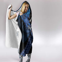 Personalised Aotearoa Matariki Hooded Blanket Blue Fern Maori Poutama LT01 - Polynesian Pride