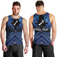 Personalised Aotearoa Matariki Men Tank Top Blue Fern Maori Poutama LT01 - Polynesian Pride