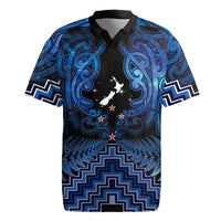 Personalised Aotearoa Matariki Rugby Jersey Blue Fern Maori Poutama