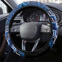 Aotearoa Matariki Steering Wheel Cover Blue Fern Maori Poutama LT01 - Polynesian Pride