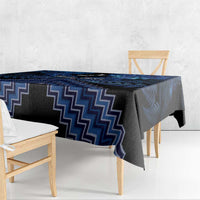 Personalised Aotearoa Matariki Tablecloth Blue Fern Maori Poutama LT01 - Polynesian Pride